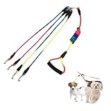 4-in-1-Hundeleine,Hundeleine kleine Hunde/große,Verstellbar Splitterleinen,Hundeleine Nylon,Dickes Nylon Geflochten Hund Leine mit Karabiner,für Spaziergänge,Wanderungen mit Haustieren (Farbe)