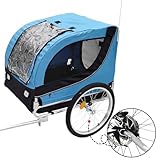 Hundeanhänger für Fahrrad - Fahrradanhänger für Hunde - Rad Hundeanhänger - Fahrrad Hundeanhänger - Hundeanhänger e-Bike - Hundefahrradanhänger Hunde - Hunde Anhänger - Transporter - blau bis 40kg