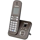 Panasonic KX-TG6821GA DECT Schnurlostelefon mit Anrufbeantworter (strahlungsarm, Eco-Modus, GAP Telefon, Festnetz, Anrufsperre) mocca-braun