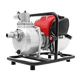 Schmutzwasserpumpe Benzin Wasserpumpe Tragbare 1200W Hochleistungs 4-Takt 38CC Benzinmotor Pumpe 135L/min 30m Förderhöhe Gartenpumpe Teichpumpe Wasserpumpen-Absauger für Teich Garten