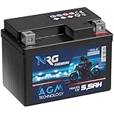 NRG YB4L-B AGM Roller Batterie 12V 5,5Ah 140A/EN Motorradbatterie 50411 YB4L-A ersetzt 5Ah 4Ah auslaufsicher wartungsfrei