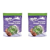 Milka Feine Kugeln Nougat-Créme 1 x 90g I Weihnachtsschokolade Einzelpackung I Adventskalender Schokolade I Süßigkeiten zu Weihnachten aus 100% Alpenmilch Schokolade (Packung mit 2)