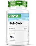 Mangan 10 mg - 365 Tabletten für 1 Jahr - Laborgeprüft (Wirkstoffgehalt & Reinheit) - Hohe Bioverfügbarkeit durch Mangan Bisglycinat - Vegan