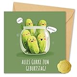 Vielucks Lustige Geburtstagskarte mit Umschlag,Witzige geschenke für freund frauen mann,funny gifts,birthday card,geburtstagskarten (Gurken)