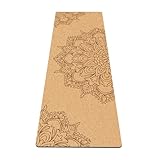 Fiita Premium Yogamatte Kork rutschfest: aus Naturkautschuk rutschfest & Kork, natürlich & nachhaltig, großzügige Maße (183x61x0,5cm), natürliche Yogamatte rutschfest Yoga Matte