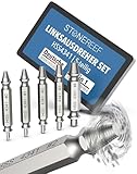 STONE REEF Schraubenausdreher Set 5-teilig [inkl. Vorbohrer] - Linksausdreher Set Profi, Ausdreher, Schrauben Ausdrehwerkzeug, Linksdreher Set, Schraubenentferner, Linksbohrer,Schraubenausdreher-Set