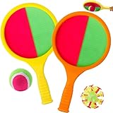 YOUYIKE Klettball Ballfangspiel, Klettballspiel für Kinder Set, 2 Paddel und 2 Bälle Klettballspiel für Kinder, Klettball Strandspielzeug, Fangspiel Klettball für Party Garten Innen und Außen