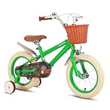 STITCH 16 Zoll Kinderfahrrad für Mädchen und Jungen ab 4–7 Jahren, Kinderfahrrad mit Stützrädern und Handbremsen, Grün…