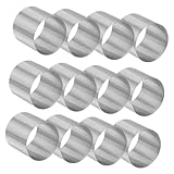 MUELODSIC 12 Stück Teiliges Edelstahl Kuchenring Runde Backform für Mousse Tortenringe Hitzebeständig Robust Antihaftbeschichtet für DIY Backen und Dessertzubereitung