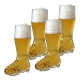 CRISTALICA Bierglas Fußballschuh 0,3 Liter 4 Stück