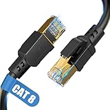 Nebite Cat 8 LAN kabel 3m, 40Gbps Netzwerkkabel 2000 MHz Ethernet Kabel Gigabit F/FTP Patchkabel mit rj45 Stecker für PS5/4, Xbox, Modem, TV, Switch, Laptop, Router, Schneller als Cat 6/7