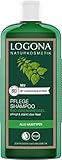 LOGONA Naturkosmetik Pflegendes Shampoo für natürlich gesundes Haar, Geeignet für alle Haartypen, Haarshampoo mit veganer Formel aus Bio Brennnessel, 1 x 250 ml