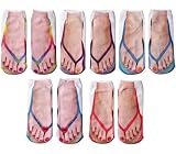 IJHYGD 5 Paar Socken Mit Nageldruck Socken Flip Flop Druck Manicure Print Flip Flop Print 3D Pattern Socks Casual Personalized Flip Flop Socks 3D Printed Socken Mit Nageldruck Socken Flip Flop Druck