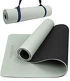 Yogamatte Rutschfest mit Tragegurt, 8mm Extradick Yoga Matte, TPE Schadstofffrei Sportmatte für Zuhause oder Draußen, Fitnessmatte für Yoga Pilates Workout, Gymnastikmatte Doppelseitig