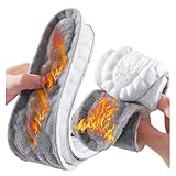 Schuheinlagen 2/4 Stück selbsterwärmende Thermo-Einlegesohlen for Füße, Winter, warme Wolle, Thermo-Memory-Schaum, for Männer und Frauen, Sport, selbsterhitzende Schuhpolster(Grey - 4pcs,EU 43-45)