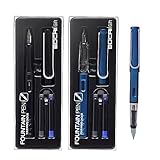 Minging Füllhalter aus robustem, 2 Füllfederhalter Set Enthält 4 Tintenpatronen Und 2 Tintennachfüllkonverter Ergonomischer Griff Füllhalter,Geeignet für Patronen mit Einer Öffnung von 3,4 mm