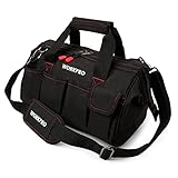 WORKPRO Werkzeugtasche Transporttasche Universal mit weiter Reißverschluss Öffnung verstellbarer Schultergurt 350X240X230MM
