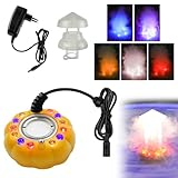 Ultraschall Vernebler Nebelerzeuger, Zerstäuber Luftbefeuchter mit 12 LED-Licht, Ultraschall Nebler, Verdampfer Nebler für Weihnachten Springbrunnen Wasserspiel Gelber Kürbis