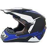 Motocross-Helm für Jugendliche, Kinder und Erwachsene, Offroad-Integral-Motorradhelme für Unisex-Erwachsene, Männer und Frauen, für Dirt Bike, DOT-geprüft (blau, mittel)