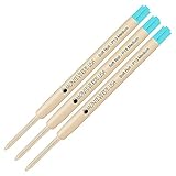 Lanier Combo Pack – 3er-Pack – Monteverde® SoftRoll™ Kugelschreiber P13 Paste, Tintenmine, kompatibel mit den meisten Parker®-Kugelschreibern – Türkis (mittlere Spitze 0,7 mm)