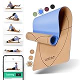 Vesta+ Yogamatte Kork TPE + Fitness App - Die nachhaltige Kork Yogamatte für das Plus in Deinem Workout - Testsieger unter Korkmatten Yoga als Yoga Matte Kork, Sportmatte Kork & Yogamatte Rutschfest