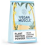 Veganes Proteinpulver + Creatin + BCAA | Vanille | 600g Eiweißpulver | Premiumqualität Protein | Made in Germany | Alpha Foods