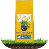 Supergreen Sport- und Spielrasen | Schnellkeimend und trockenresistent, strapazierfähige RSM-Mischung | 5 kg