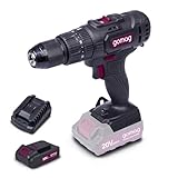 Gomag Akku-Schlagbohrschrauber GO-SBS45 | 45 Nm | 3in1-Funktion | Drehmomentstufen 19 + 1 + 1 stufenlos einstellbar | Spannbereich 1,5 – 13 mm | inkl. 2 Ah Akku & Ladegerät