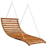 vidaXL Bugholz Bett-Schaukel Teak-Finish Massivholz Hängeschaukel Gartenliege Bett Sonnenliege Gartenschaukel Gartenmöbel 115x147x46cm