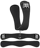 Equinate Kurzgurt Fremont mit 20mm Memory Foam 50cm - anatomischer Bauchgurt, Dressurgurt, Sattelgurt Schwarz