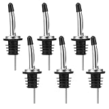 Acooruiteng Ausgießer Spirituosen Flaschenausgießer Edelstahl Flaschen Ausgießer für Ölflaschen Öl Ausgießer für Flaschen Bottle Pourers for Spirits mit Staubkappen für Spirituosen Kaffee Sirup 6Stück