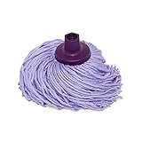 Mery | Mikrofaser-Wischmopp | Sehr saugfähiger Wischmopp | Extrabreiter Kopf | Hinterlässt keine Spuren | Kreuzförmig Hergestellt | Längere Haltbarkeit | Universelles Gewinde | Lila | Maße: 22 cm