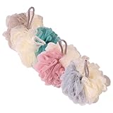 TOYZFRIENDY 4 Stück Teiliges Badeloofah Weiche Duschschwämme mit Reichlich Schaum Hautschonend und Sanft Massierend Kompakt und Schnell Trocknend für Tägliche Körperreinigung und Angenehmes