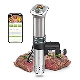 KitchenBoss Sous Vide Stick WiFi：Sous Vide Garer App-Steuerung Sous Vide Stab WLAN Präzisionskocher TFT Touch Display 1100W Zirkulation 40℃-90℃ Ultra-leise IPX7 Wasserdicht