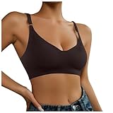 Bustier Damen Beige V Ausschnitt Unsichtbar Wohlfühl-BH Atmungsaktiver Nudefarben T-Shirts BH Gepolstert Leichter Bequem Zero Feel Stretch Bralette Bra Nahtlos Shaper-BH