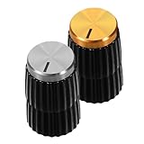 HANABASS 4 Stück Einstellbare Kunststoffknöpfe für Lautstärkeregelung Lösung für Mixer und Elektronische Gerätexmm Schwarz Silber Schwarz Gold