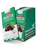 Simply Keto Lower Carb* Schokolade mit 60% Kakao - Edelbitter Schokolade ohne Zucker - Gesüßt mit Erythrit statt Zucker - Nur 4g Netto-Kohlenhydrate pro 100g - Glutenfrei & Vegan, 12 x 100g