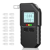 Yeerain Alkoholtester mit Zwei Sensoren, Professioneller Promillemessgerät mit Digitaler LCD-Anzeige, Tragbarer Alkoholmessgerät für Den Persönlichen und Professionellen Gebrauc, mit 20 Mundstücke