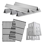 Htanch 7524 Gusseisen-Grillroste und Edelstahl 7520 Flavorizer Bar 7522 Hitzeschutz, Ersatzteile für Weber Genesis Grill 300 Serie E-310 E-320 E-330 S-310 S-320 S-330 EP-320