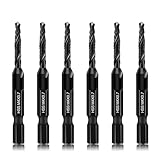 6er-Set M4 Kombinationsbohrer- & Gewindebohrersatz, Gewindeschneidwerkzeuge Größe M4*0,7 mit schwarzer Antirustbeschichtung, 6-mm-Sechskantschaft und Aufbewahrungsbox