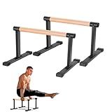 Parallettes, Großer Push Up Bar & & Dip Barren, Liegestützgriffe Holz für Heim-Fitness & Outdoor, Calisthenics Griffe für Handstand Barrenm