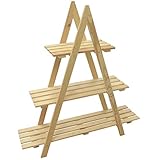 Blumenregal Blumenpyramide Pflanzenpyramide Blumenständer Holzregal Pflanzentreppe für innen & außen Unbehandelt Standregal Pflanzenregal Blumentreppe Blumen Pflanzen Wohnzimmer Dekor