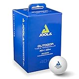 JOOLA 42183 Tischtennisbälle Outdoor 40+ mm Tischtennis-Trainings-Bälle, Weiss, 12 Stück, Weiß