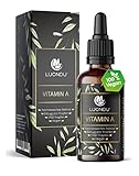 Luondu Vitamin A Tropfen hochdosiert 5000 I.E 1500µg pro Tagesdosis 50ml (1700 Tropfen) Vegan - Retinol Tropfen I Mit höchster Bioaktivität