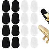 JIEYAO 16 Stück Mundstückkissen, 0,5 mm Bissgummi Klarinette Mundstückpolster Alt Tenor Saxophon Klarinetten Mundstück Kissen Schutz Bissplatte Schwarze Klar Mundstück Patches für Anfänger