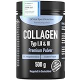 Collagen Pulver 500 Gramm - Bioaktives Kollagen Hydrolysat Peptide, Eiweiss Pulver- Geschmacksneutral, Kollagen Typ 1, 2 & 3 Lift Drink, hochdosiert