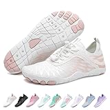 RUYI Unisex Barfußschuhe Damen Herren Wasserschuhe, Schnell Trocknend Badeschuhe, Weich Leicht Traillaufschuhe Fitnessschuhe mit rutschfest Sohle & Breiter Zehenbox