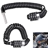 Hejo 2 Stück Helmschloss, Mini Fahrradschloss Leicht, Kabelschloss mit Zahlencode aus PVC ＆ Zinklegierung für Fahrradhelm ＆ Motorradhelm (150cm × 0,46cm)