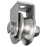 KCNOFNC Umlenkrolle mit 2 Kugellager, Edelstahl Fitness flaschenzug，Umlenkrollen für 12mm Seile Stahlseil, Tragkraft 500kg