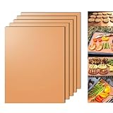 Dailyart backpapier wiederverwendbar, 5er Set dauerbackfolie für backofen Wiederverwendbar und leicht zu reinigen, 100% Antihaftbeschichtung grillmatte für gasgrill, grill zubehör für Fisch, Gemüse